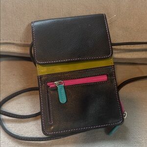RFID Crossbody Wallet crossbody color block  Women Vegan Leather